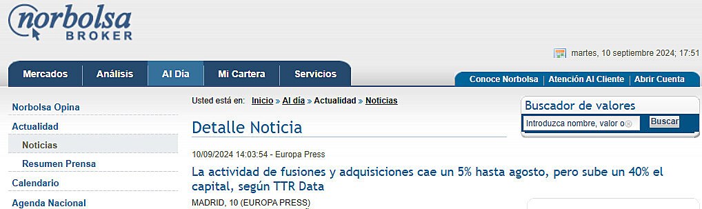 La actividad de fusiones y adquisiciones cae un 5% hasta agosto, pero sube un 40% el capital, segn TTR Data